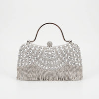 Structured Scalloped Embellished Evening Clutch Bag - Evenda