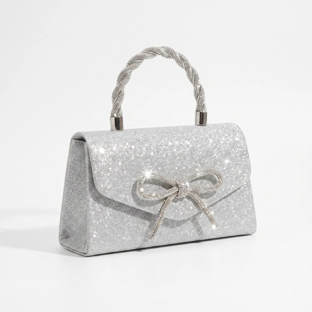 Structured Shimmering Evening Clutch Bag - Auravia