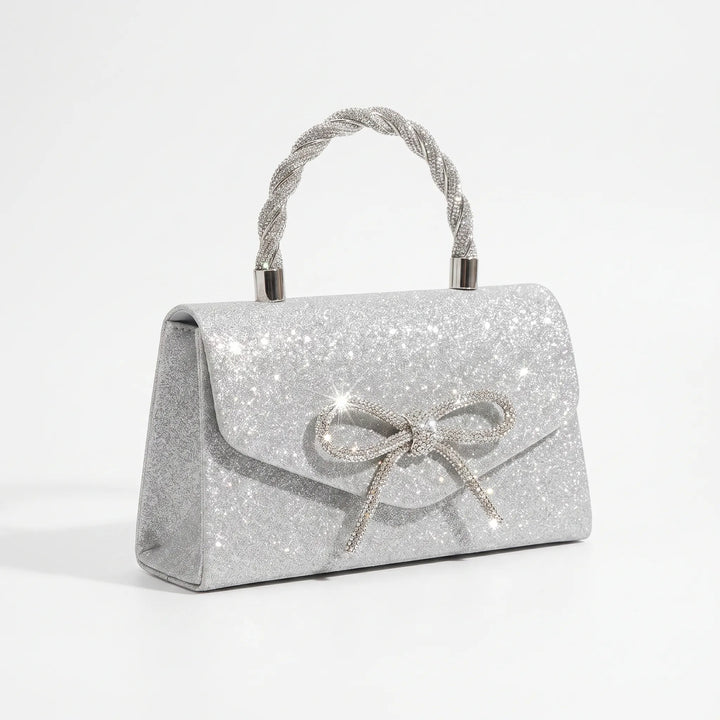 Structured Shimmering Evening Clutch Bag - Auravia