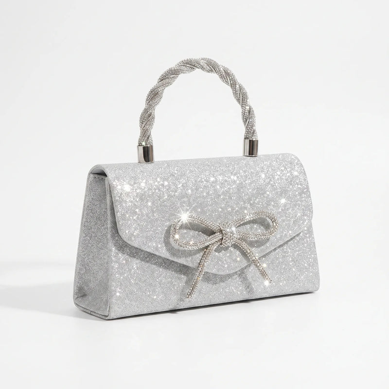 Structured Shimmering Evening Clutch Bag - Auravia