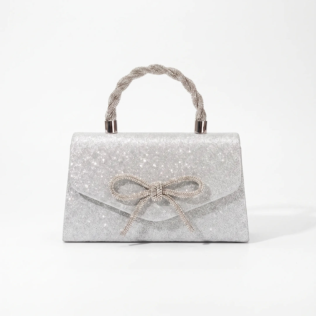 Structured Shimmering Evening Clutch Bag - Auravia