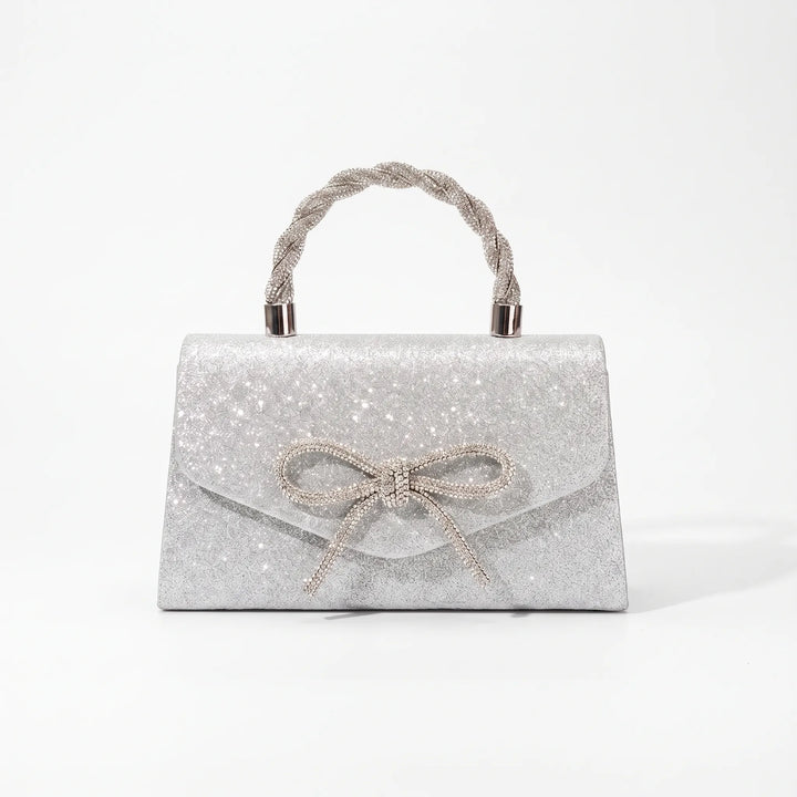Structured Shimmering Evening Clutch Bag - Auravia