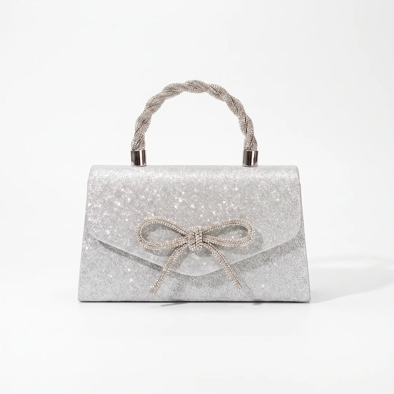 Structured Shimmering Evening Clutch Bag - Auravia