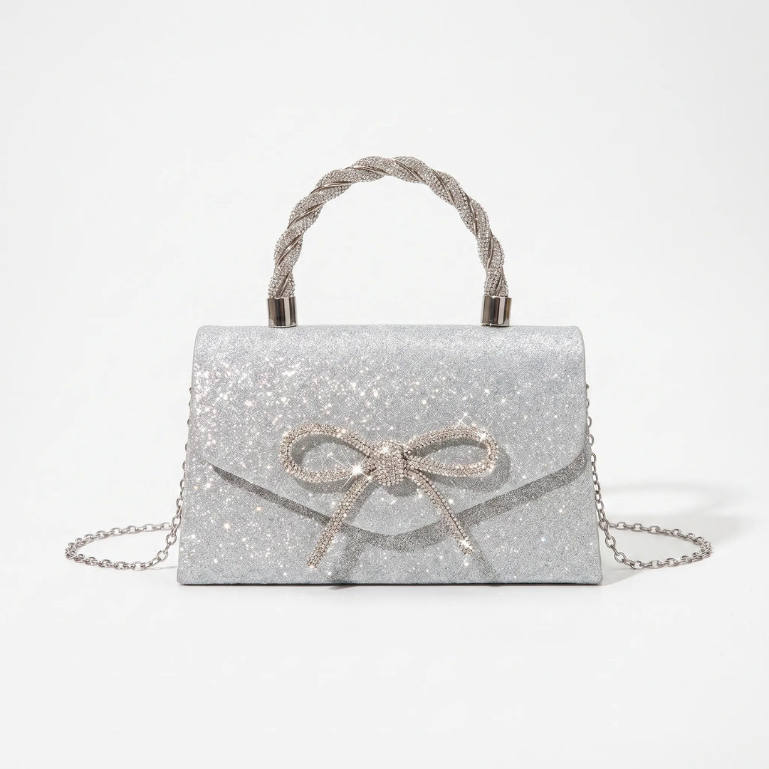 Structured Shimmering Evening Clutch Bag - Auravia