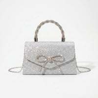 Structured Shimmering Evening Clutch Bag - Auravia