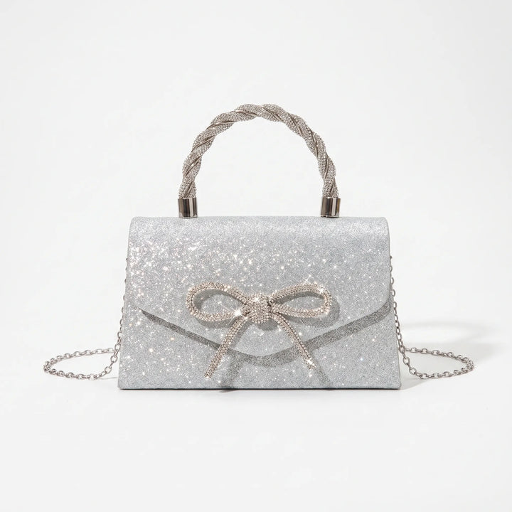 Structured Shimmering Evening Clutch Bag - Auravia