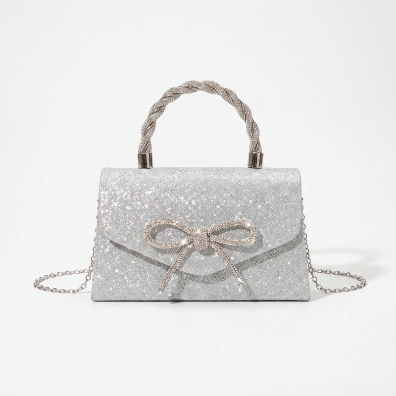 Structured Shimmering Evening Clutch Bag - Auravia