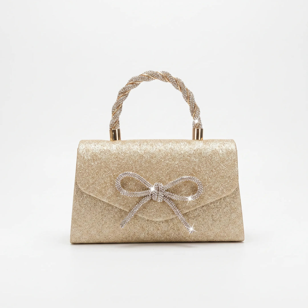 Structured Shimmering Evening Clutch Bag - Auravia