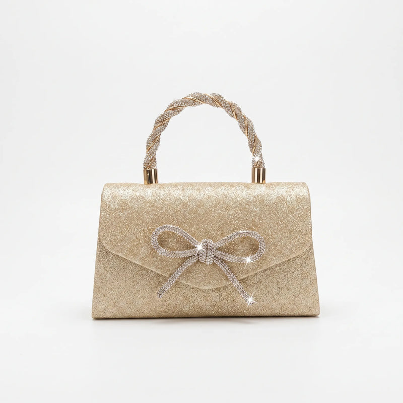 Structured Shimmering Evening Clutch Bag - Auravia