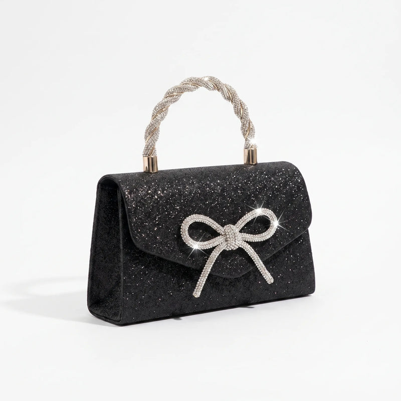 Structured Shimmering Evening Clutch Bag - Auravia