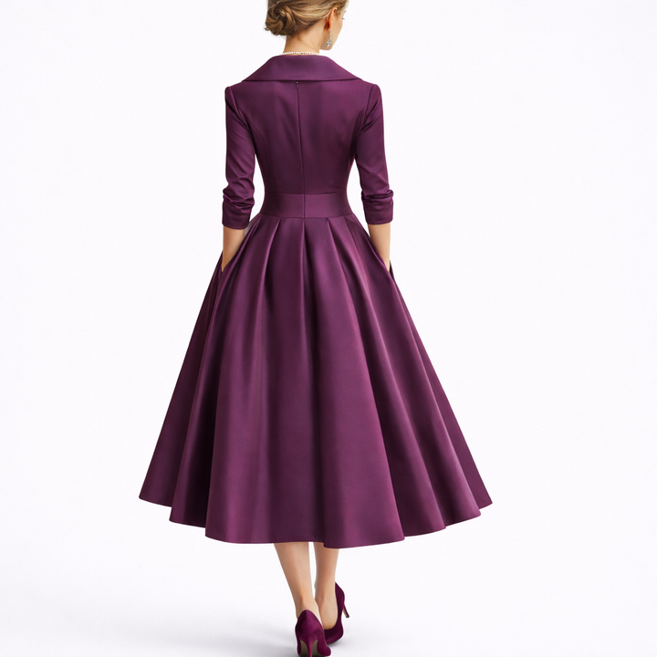 Structured Tailored Party Wear Midi Dress - Lauren