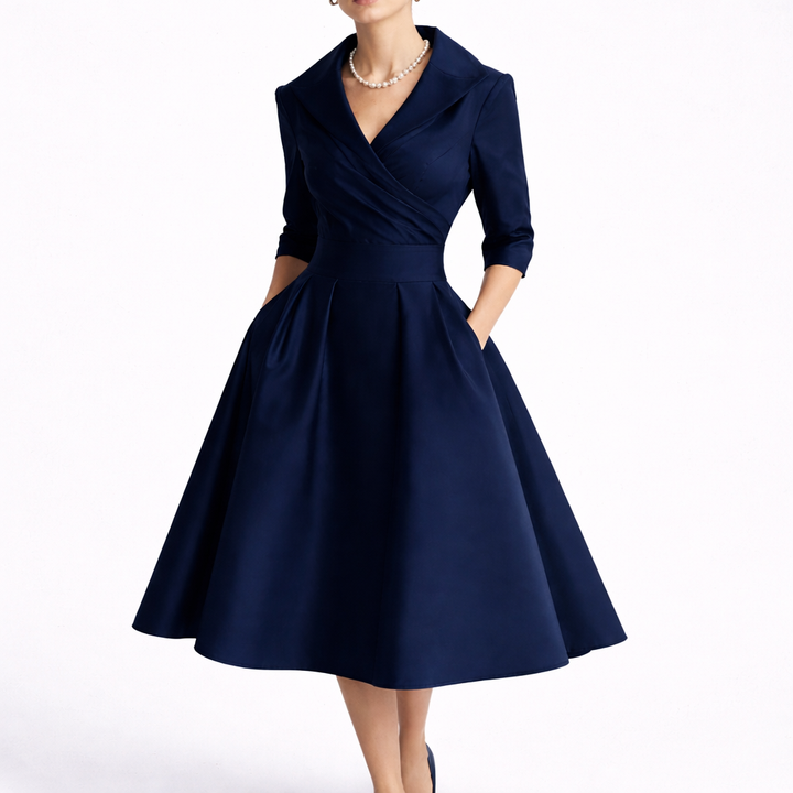 Structured Tailored Party Wear Midi Dress - Lauren