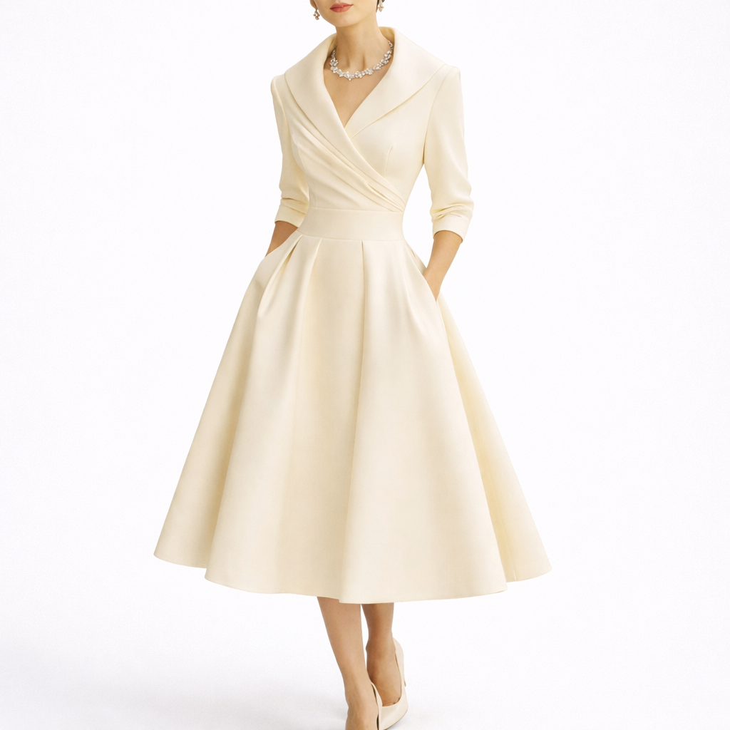 Structured Tailored Party Wear Midi Dress - Lauren