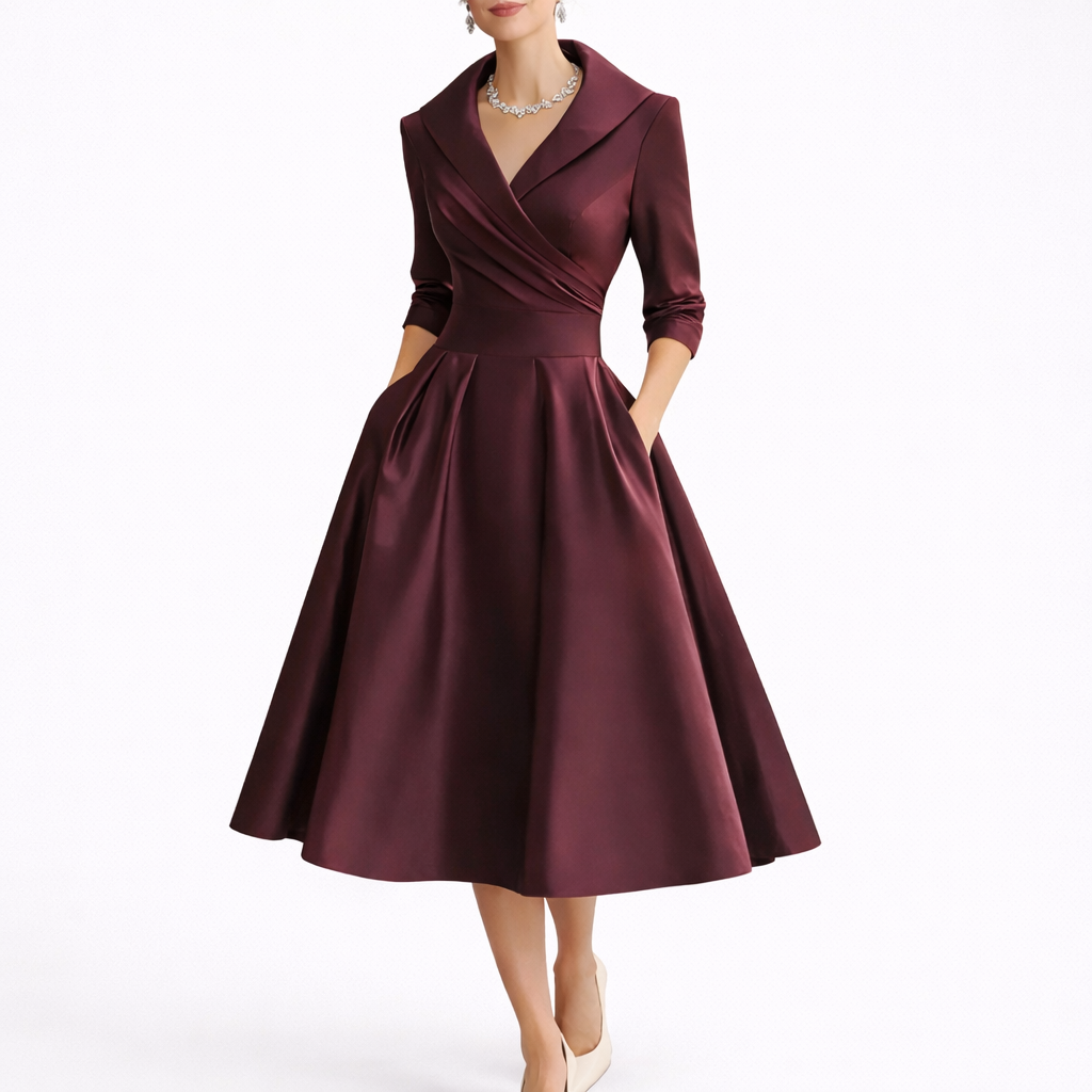 Structured Tailored Party Wear Midi Dress - Lauren