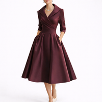 Structured Tailored Party Wear Midi Dress - Lauren