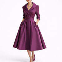 Structured Tailored Party Wear Midi Dress - Lauren