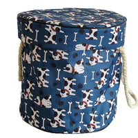 Large foldable toy tidy-up mat with basket function for the children's room.