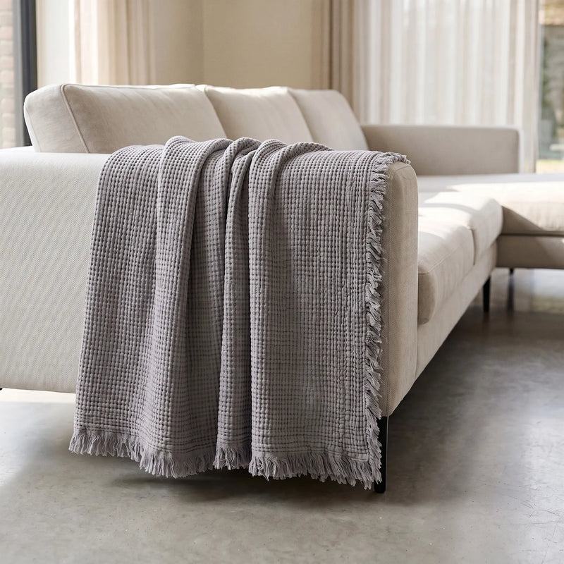 Textured 4-Layer Throw Blanket - Brelia