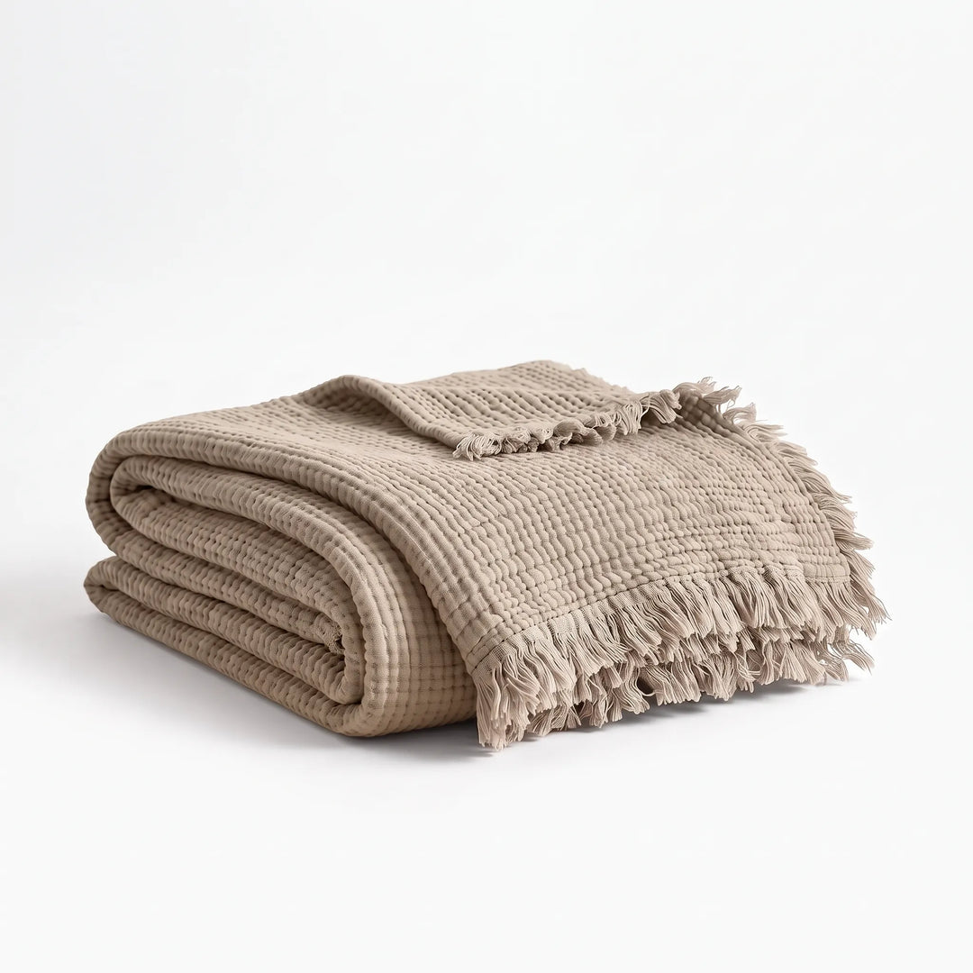 Textured 4-Layer Throw Blanket - Brelia