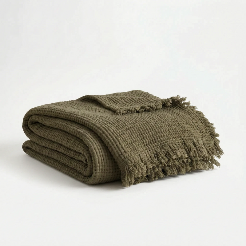 Textured 4-Layer Throw Blanket - Brelia