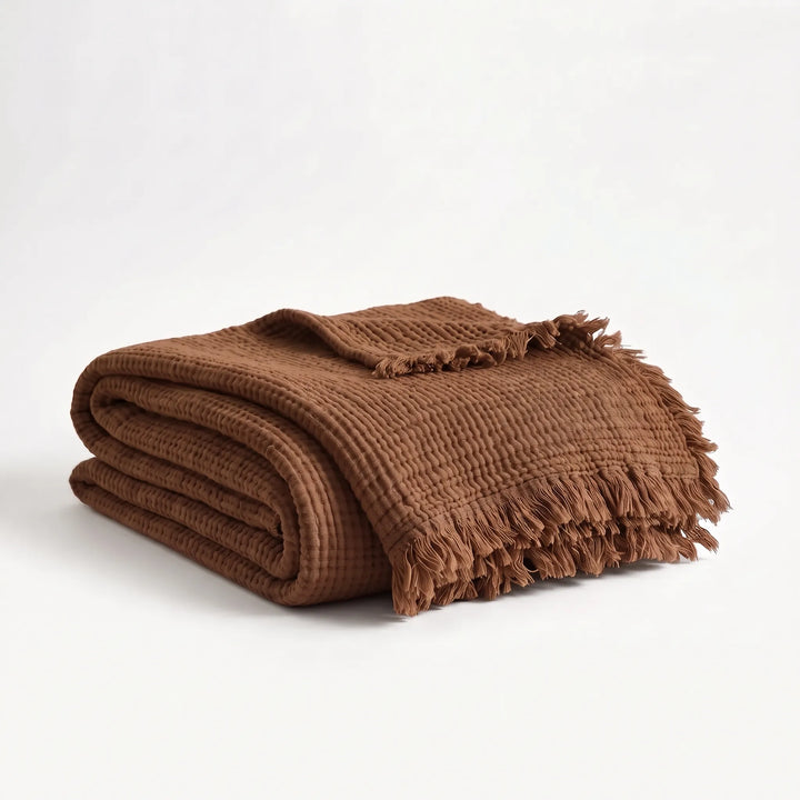 Textured 4-Layer Throw Blanket - Brelia