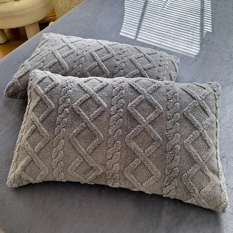 Textured Tufted Standard Pillowcases - PlushNest