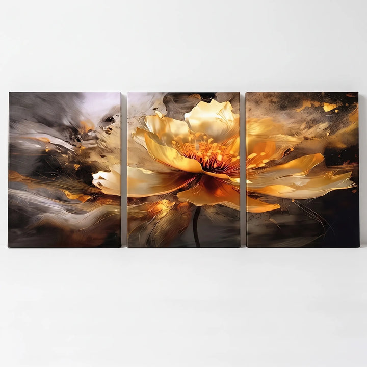 Three-Panel Abstract Floral Wall Art - Auriscent