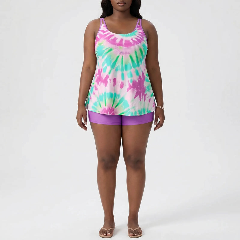 Tie-Dye Plus Size Two-Piece Bikini - Eva