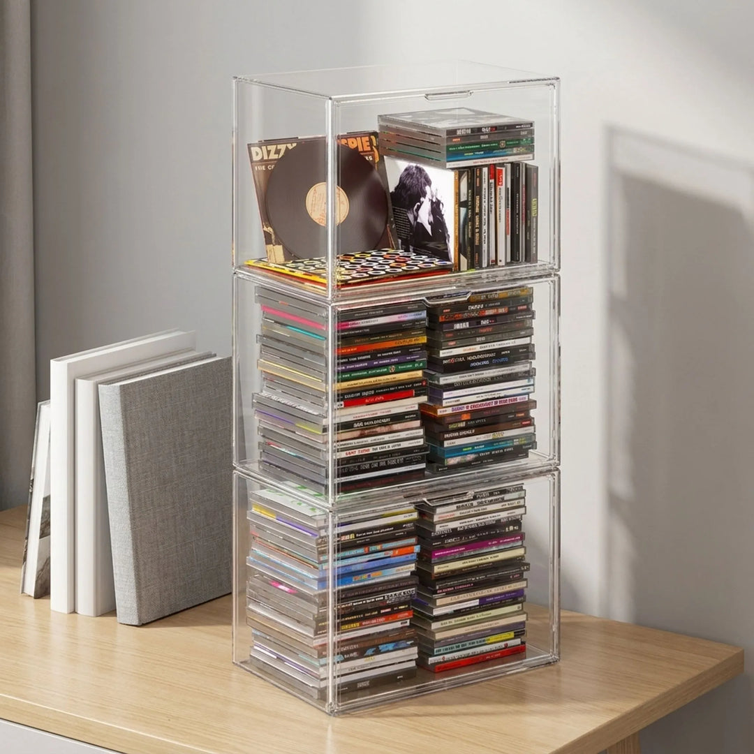 Transparent Stackable Desktop Storage Unit - Claristack