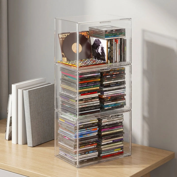 Transparent Stackable Desktop Storage Unit - Claristack