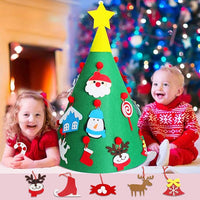 Felt Christmas tree for you to decorate – includes 30 decorative items