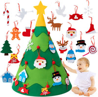 Felt Christmas tree for you to decorate – includes 30 decorative items