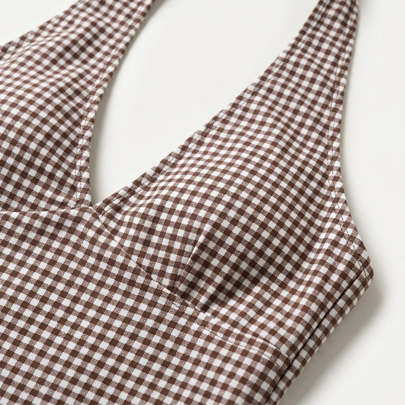 Two-Piece Gingham Swimsuit - Ginghara