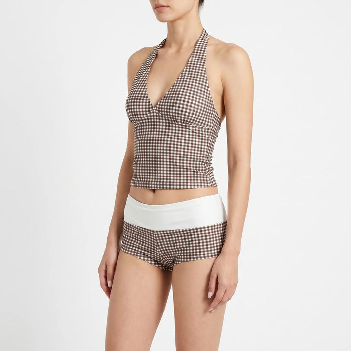 Two-Piece Gingham Swimsuit - Ginghara