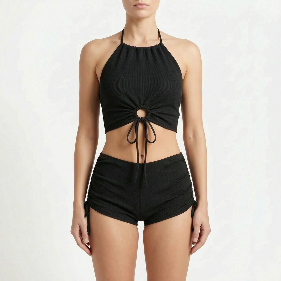 Two-Piece Ribbed Swimsuit Set - Zarley