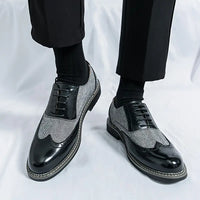 Two-Tone Textured Men's Brogues - Alfred