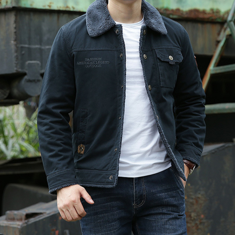 Stylish Men's Jacket with Fur Collar – Lars