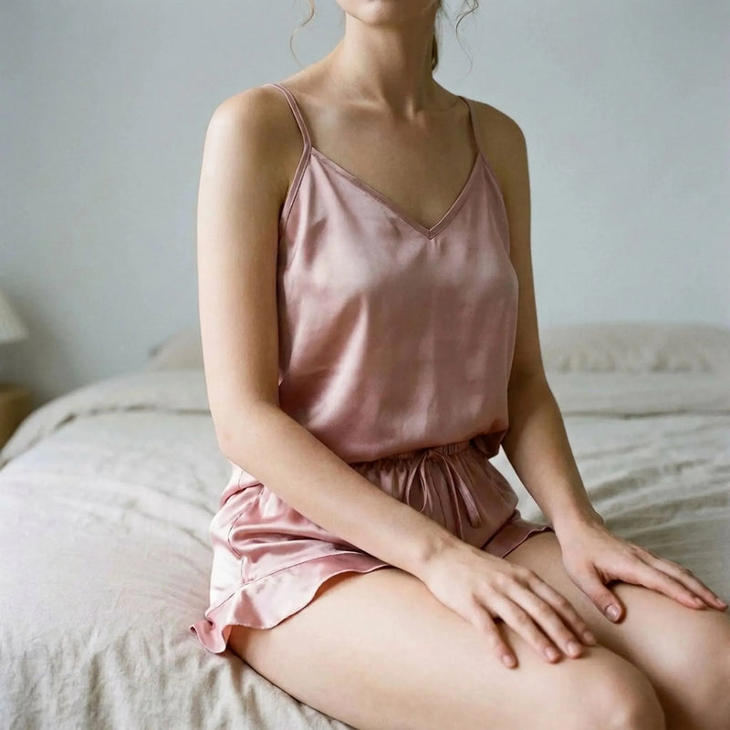 V-Neck Pyjama Short Set - Charlene