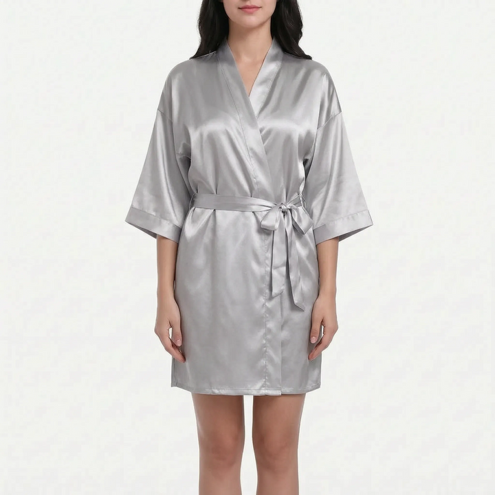 V-Neck Wrap Dressing Gown - Lucy
