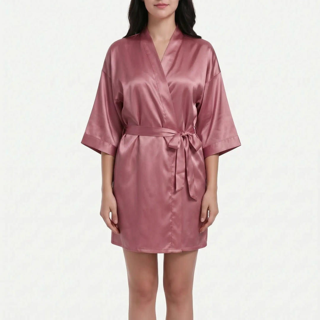 V-Neck Wrap Dressing Gown - Lucy