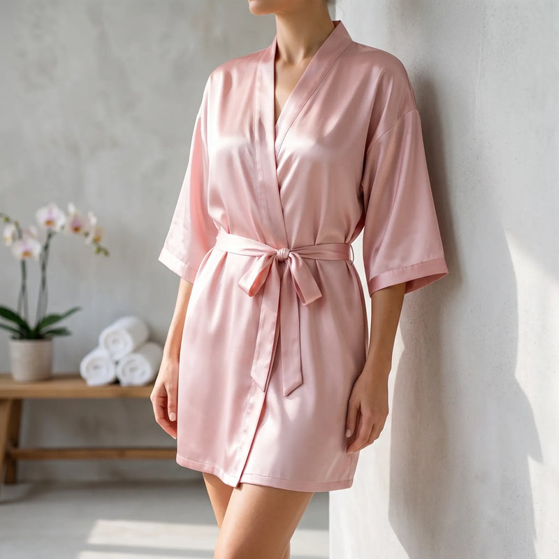 V-Neck Wrap Dressing Gown - Lucy