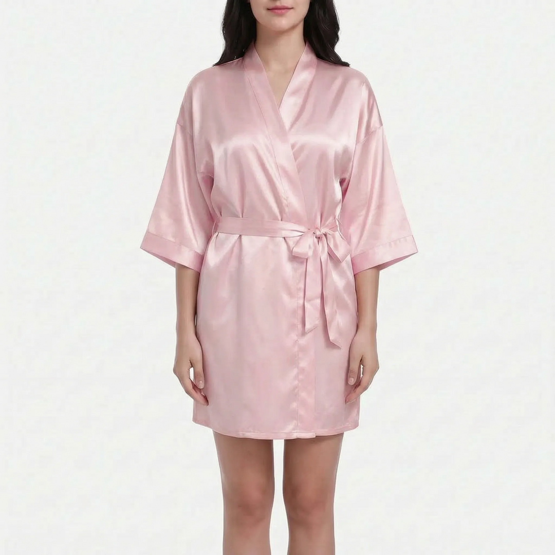 V-Neck Wrap Dressing Gown - Lucy