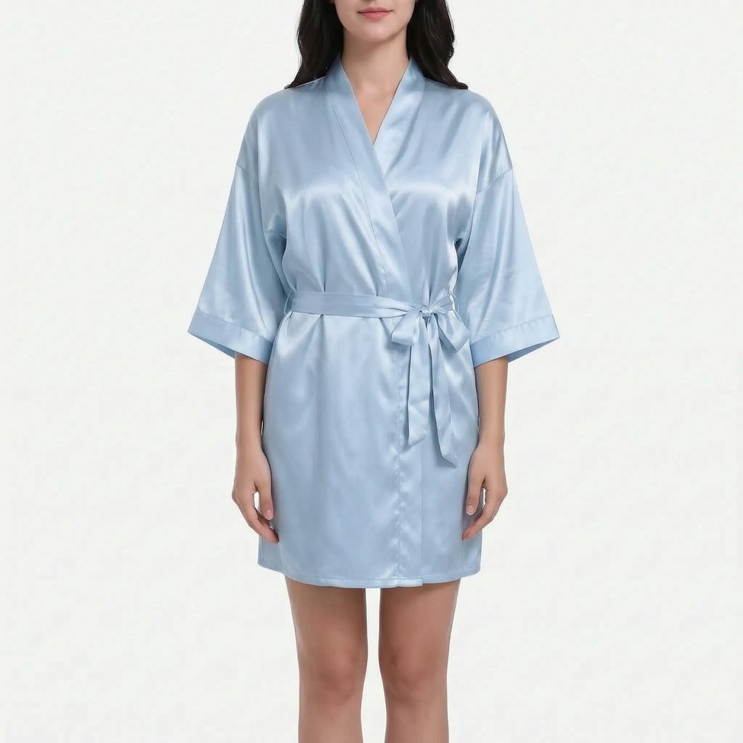V-Neck Wrap Dressing Gown - Lucy