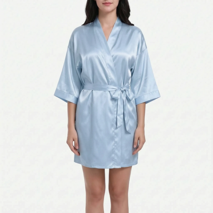 V-Neck Wrap Dressing Gown - Lucy