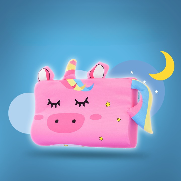 Children's neck pillow with ergonomic support – available in animal designs