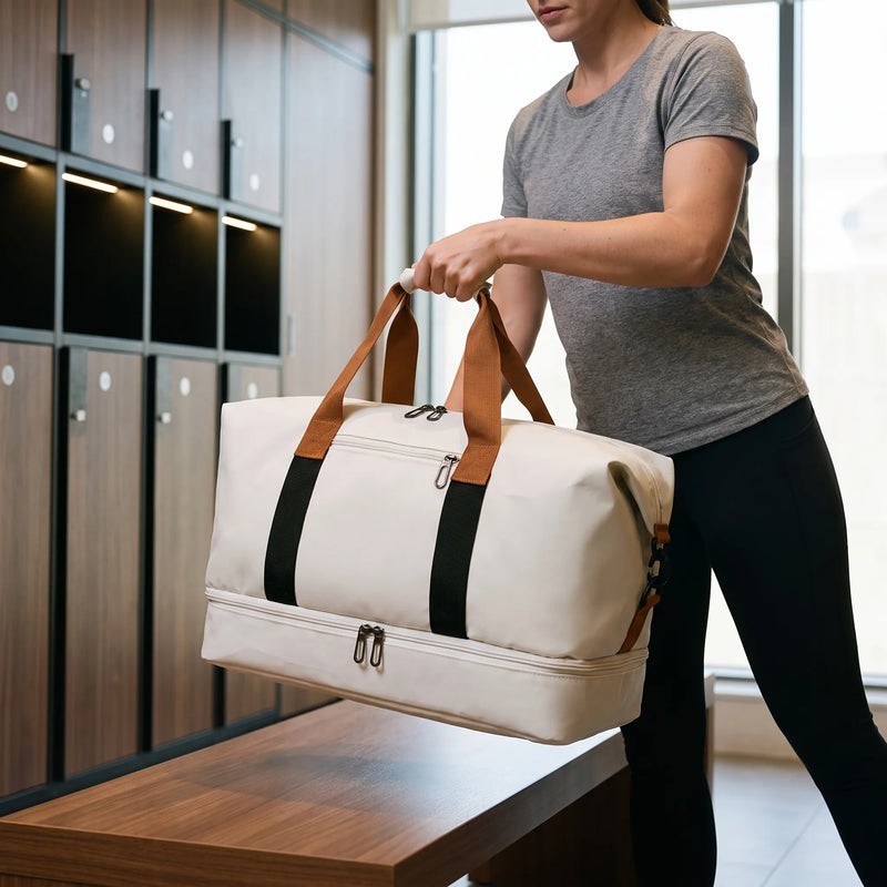 Versatile Compartmentalised Gym Duffel Bag - Velekto