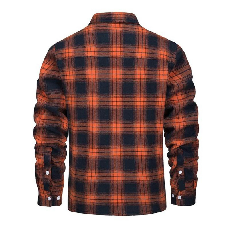Fleece-lined men's check jacket – Arvid autumn edition