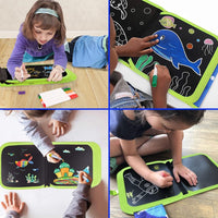 Reusable learning and drawing book for children – including 12 felt‑tip pens