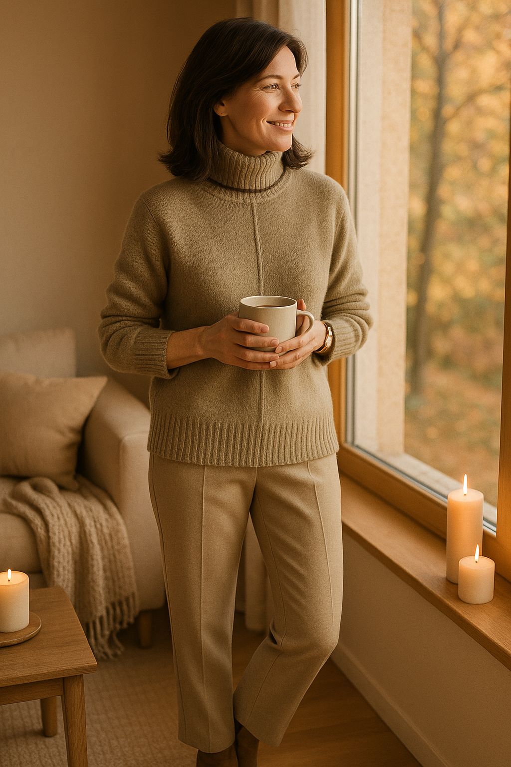 Soft Cashmere Blend Women's Sweater with Collar – Liv