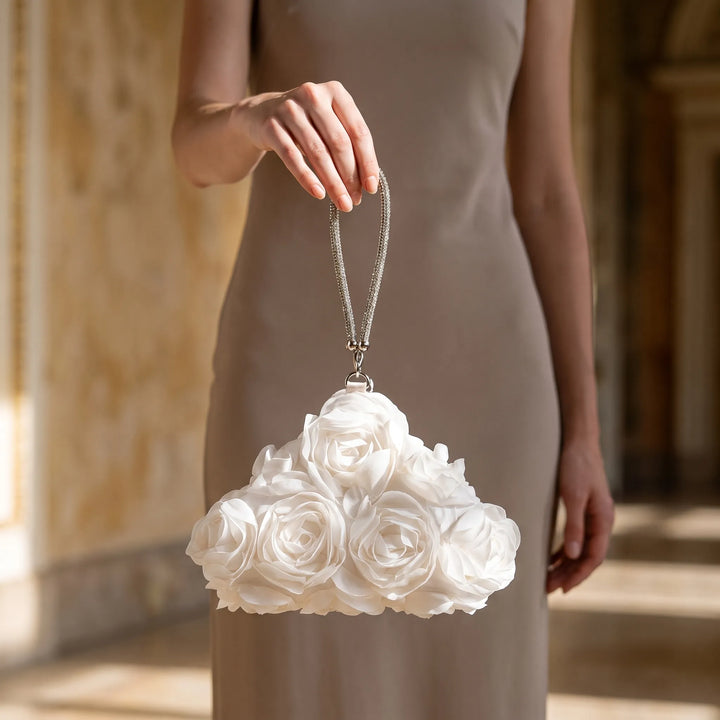 White Evening Clutch Bag - Bloomix